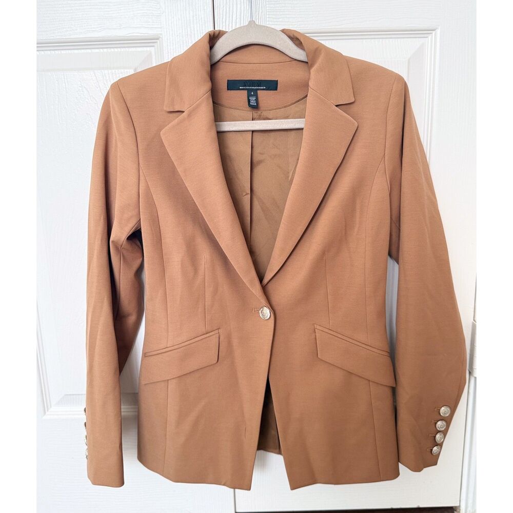 White House Black Market Tan One-Button Blazer size 4
